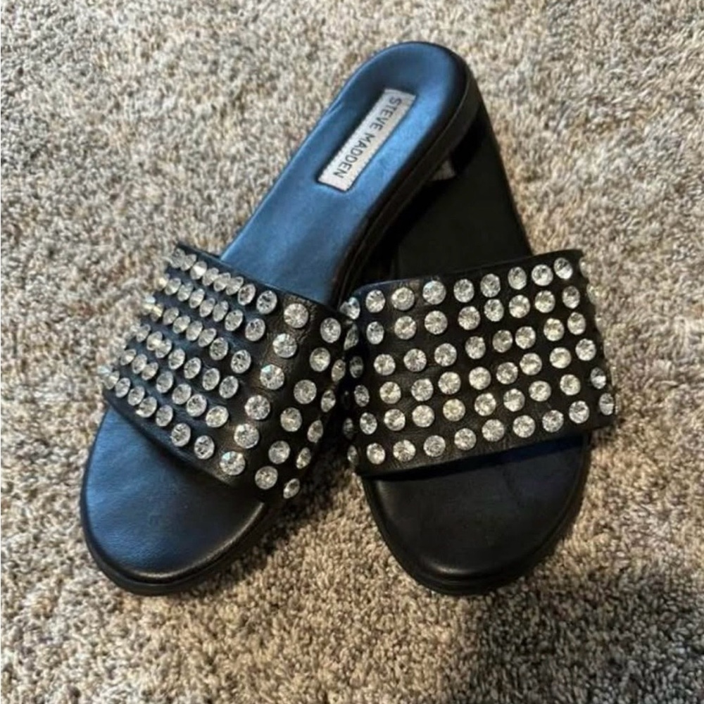 Steve Madden Black Studded Sandals